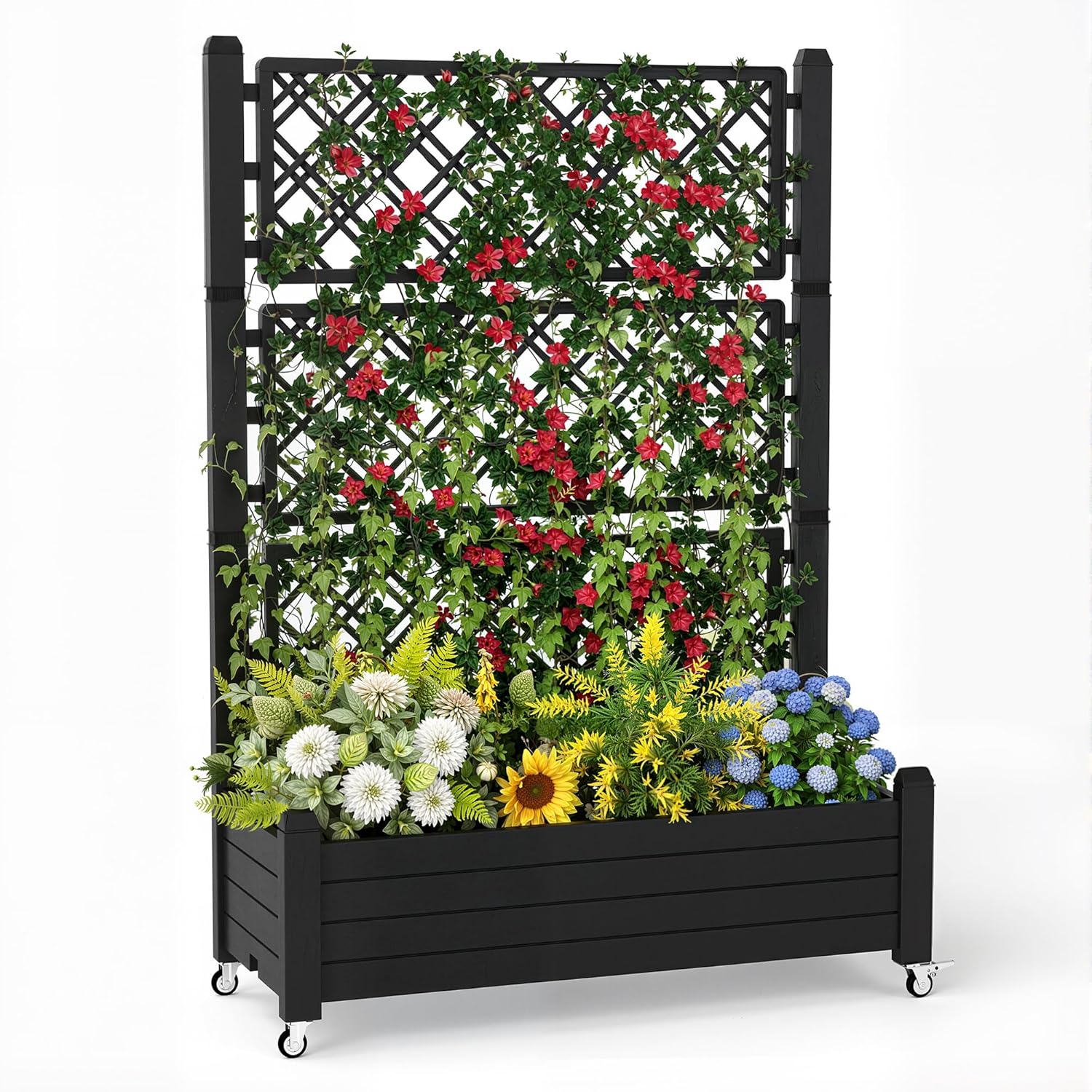 Self-Watering Planter - Kotak Tanam Bertingkat dengan Teralis, Kotak