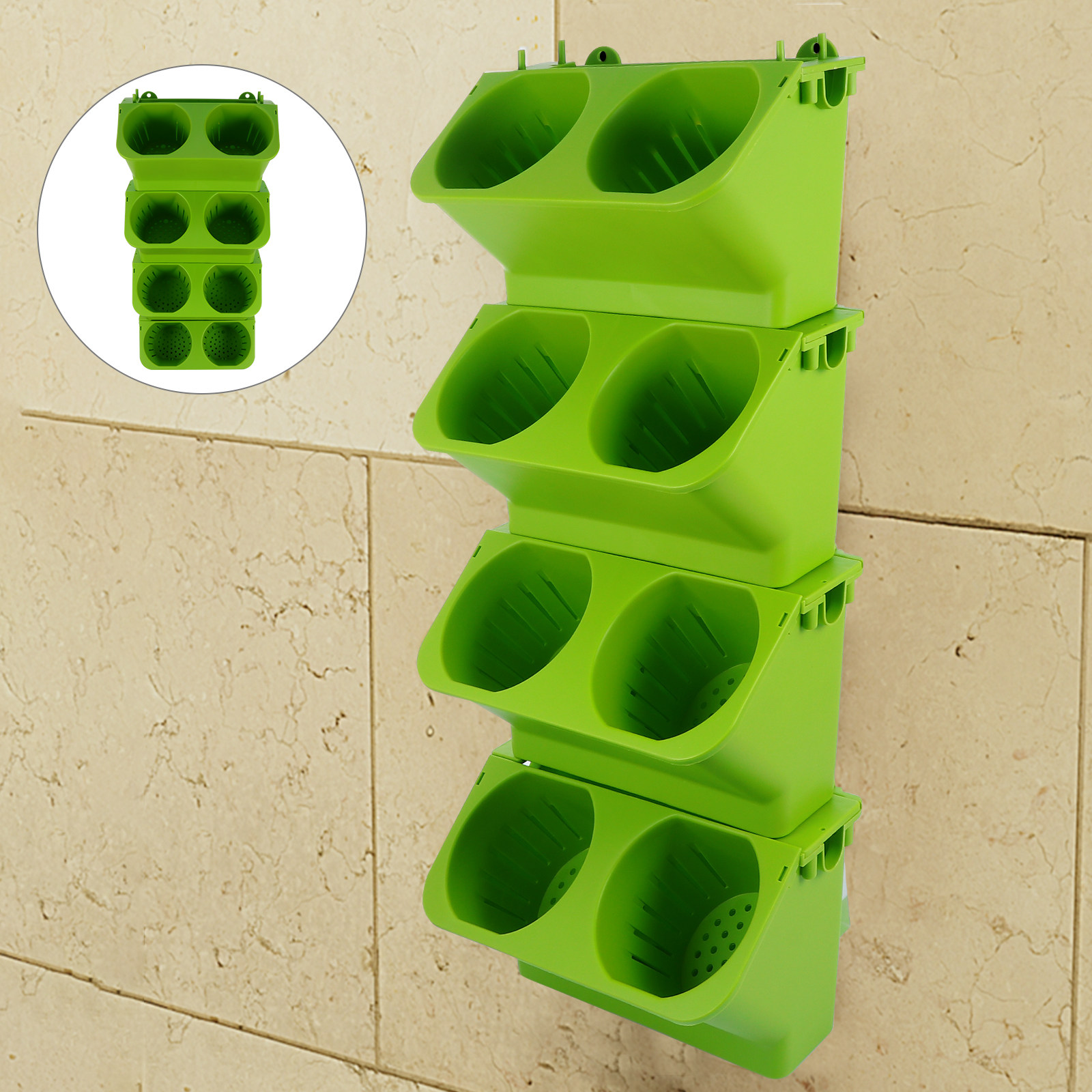 4Pcs Set Pot Dinding Vertikal  - Self-Watering Planter ulasan dan harga