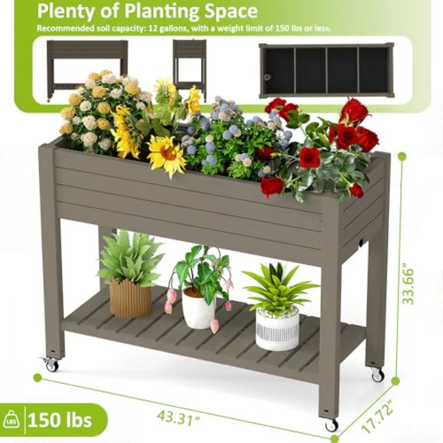 Kotak Tanaman Resin dengan Kak - Self-Watering Planter ulasan dan harga