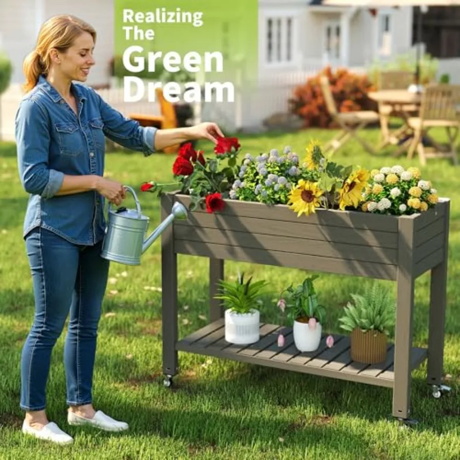 Kotak Tanaman Resin dengan Kak - Self-Watering Planter ulasan dan harga
